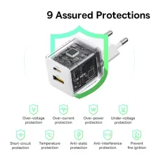 Мережевий зарядний пристрій Baseus Palm Fast Charger QC3.0+PD3.0 20W USB+Type-C 3A Білий