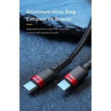 Кабель Baseus Cafule Flash Charging Data Line Cable Type-C to Type-C PD 2.0 QC 3.0 100W 20V 5A 2m Чорно-Червоний