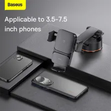 Беспроводное автомобильное зарядное устройство Baseus Wisdom Auto Alignment Car Mount Wireless Charger Suction Base с технологией Qi 15W Черный