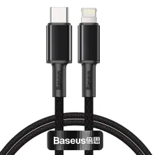 Кабель Baseus High Density Braided Fast Charging Data Cable Type-C to Lightning PD 20W 1m Чорний