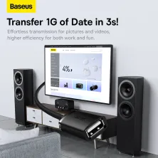 USB подовжувач Baseus AirJoy Series USB2.0 to USB2.0 Extension кабель 0.5м Чорний