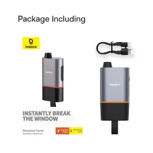Аварийный молоток и нож для ремня автомобильный Baseus Sharp Tool Series Emergency Hammer Pro Черный