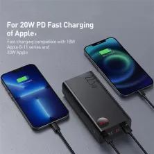 УМБ Baseus Adaman 40000mAh 22.5W з технологією QC3.0 + PD3.0 3USB+Type-C + Кабель USB to Micro Чорний