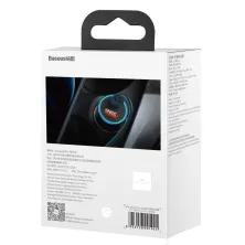 Автомобільний зарядний пристрій Baseus Golden Contactor Pro Dual Quick Charger Car Charger 40W USB+Type-C Блакитний