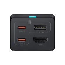 Сетевое зарядное устройство Baseus GaN5 Pro Desktop Fast Charger 67W USB+2Type-C+HDMI + кабель Baseus Type-C to Type-C 100W 20V/5A 1м Черный