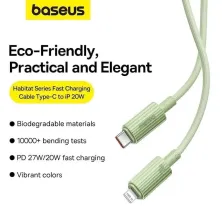 Кабель Baseus Habitat Series Fast Charging Data Cable Type-C to Lightning PD 20W 2m Салатовий