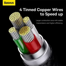 Кабель Baseus StarSpeed 3-in-1 Fast Charging Data Cable USB to Lightning+Type-C+MicroUSB 3.5А 0.6m Чорний