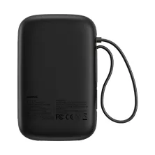 УМБ Baseus Qpow2 Dual-Cable 10000mAh 30W з технологією QC3.0+PD3.0 и 2*Type-C 30W кабелем Чорний
