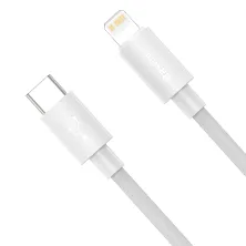 Кабель Baseus Simple Wisdom Series Fast Charging Data Cable Type-C to Lightning PD 20W 1.5m Набір 2 шт Білий