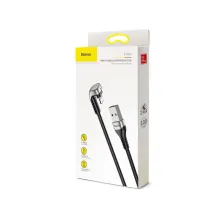 Кабель Baseus Green U-Shaped Lamp Mobile Game Cable USB to Lightning 2.4A 1m Чорний
