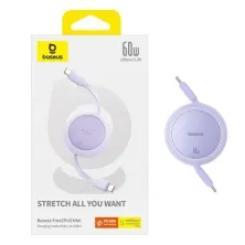 Кабель Baseus Free2Pull Mini Charging Data Cable Type-C to Type-C 60W 1m Фіолетовий