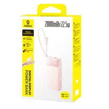 УМБ Baseus EnerFill FC11 Dual-Cable 20000mAh 22.5W с технологией QC3.0+PD3.0 и iP 20W+Type-C 22.5W кабелем Розовый