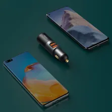 Автомобильное зарядное устройство Baseus Share Together Fast Charge Car Charger 120W 2USB + 1 Прикуриватель Серый