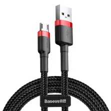Кабель Baseus Cafule Cable USB to Micro USB 2A 3m Чорно-Червоний