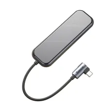 USB-хаб Baseus 5in1 Multi-functional 5-Port Type-C HUB Adapter Type-C to USB3.0*3, Type-C(PD)*1, 4KHDMI Сірий