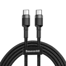 Кабель Baseus Cafule Flash Charging Data Line Cable Type-C to Type-C PD 2.0 QC 3.0 60W 20V 3A 2m Чорний