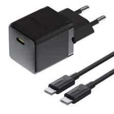 Сетевое зарядное устройство Baseus Palm Fast Charger 1C PD3.0 20W Type-C 3A + Кабель Type-C to Type-C 60W 20V/3A 1м Черный