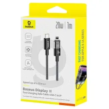 Кабель Baseus Display 2 Series Fast Charging Data Cable Type-C to Lightning PD 20W 1m Чорний