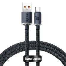 Кабель Baseus Crystal Shine Series Fast Charging Data Cable USB to Type-C 100W 20V 5A 1.2m Черный