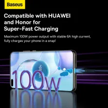 Кабель Baseus Glimmer Series Fast Charging Data Cable USB to Type-C 100W 20V 5A 1m Синий