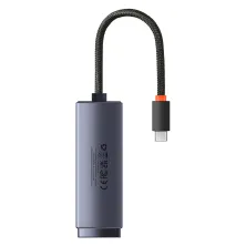 USB Перехідник Baseus Lite Series Ethernet 1000 Mbps Type-C to RJ45 Сірий