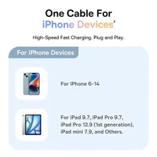 Кабель Baseus Discolor Series Fast Charging Data Cable USB to Lightning 2.4A 1m Блакитний