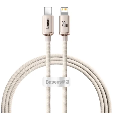 Кабель Baseus Crystal Shine Series Fast Charging Data Cable Type-C to Lightning PD 20W 1.2m Рожевий