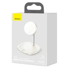 Бездротовий зарядний пристрій Baseus Swan Magnetic з функцією MagSafe і Qi 15W Білий