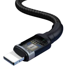 Кабель Baseus Dual Output Cafule 2-in-1 Fast Charging Data Cable USB + Type-C to Lightning 18W 1m Черный