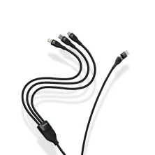 Кабель Baseus Flash Series 2 3-in-2 Fast Charging Data Cable  USB+Type-C to Lightning+Type-C+MicroUSB 100W 1.2m Черный