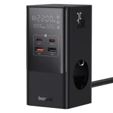 Сетевое зарядное устройство Baseus PowerCombo Tower PowerStrip 35W 3AC+2USB+2Type-C 3A Черный
