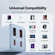 Мережевий зарядний пристрій Baseus GaN6 Pro 65W 2USB+2Type-C + кабель Baseus Type-C to Type-C 100W 20V/5A 1м Блакитний