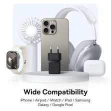Мережевий зарядний пристрій Baseus Palm Fast Charger QC3.0+PD3.0 20W USB+Type-C 3A Чорний