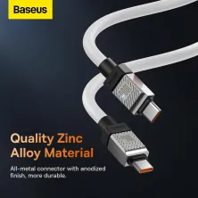 Кабель Baseus CoolPlay Series Fast Charging Data Cable Type-C to Type-C 100W 20V 5A 2m Білий