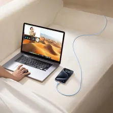 Кабель Baseus Discolor Series Fast Charging Data Cable Type-C to Type-C 100W 20V 5A 1m Блакитний