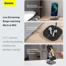 Бездротовий зарядний пристрій Baseus Swan Magnetic з функцією MagSafe і Qi 15W Чорний