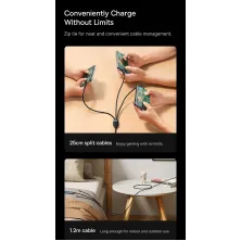 Кабель Baseus Flash Series 2 3-in-1 Fast Charging Data Cable USB to Lightning+Type-C+MicroUSB 100W 1.2m Чорний