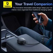 Кабель Baseus Free2Draw Retractable Crystal 3-in-1 Fast Charging Data Cable Type-C to Lightning+Type-C+MicroUSB 100W 1.1m Чорний
