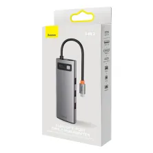 USB-хаб Baseus 8in1 StarJoy 8-Port Type-C HUB Adapter Type-C to USB3.1*3, Type-C(PD)*1, 4KHDMI, RJ45,TF, SD Сірий