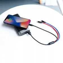 Кабель Baseus Three Primary Colors 3-in-1 Fast Charging Data Cable USB to Lightning+Type-C+MicroUSB 3.5А 0.3m Чорний