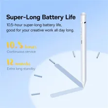 Стілус для iPad Baseus Writing 2 Series Plug-Type iP Active Wireless Version з LED індикаторами 10.5 годин Білий