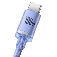 Кабель Baseus Crystal Shine Series Fast Charging Data Cable USB to Type-C 100W 20V 5A 2m Фіолетовий