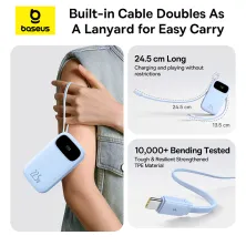 УМБ Baseus EnerFill FC31 Qpow3 Dual-Cable 20000mAh 22.5W с технологией QC3.0+PD3.0 и iP 20W+Type-C 22.5W кабелем Голубой