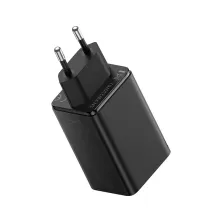 Мережевий зарядний пристрій Baseus GaN6 Pro 65W 2USB+2Type-C + кабель Baseus Type-C to Type-C 100W 20V/5A 1м Чорний