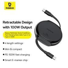 Кабель Baseus Pathfinder Series Free2Draw Fast Charging Data Cable Type-C to Type-C 100W 20V 5A 1m Чорний