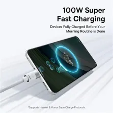 Кабель Baseus StarSpeed Series 3-in-1 Fast Charging Data Cable USB to Lightning+Type-C+MicroUSB 100W 1.5m Білий