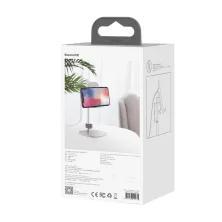 Бездротовий зарядний пристрій Baseus Literary Youth Desktop Bracket з технологією Qi 15W Сріблястий