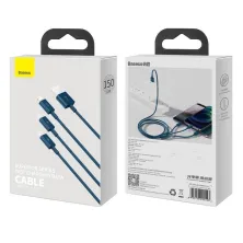 Кабель Baseus Superior Series 3-in-1 Fast Charging Data Cable USB to Lightning+Type-C+MicroUSB 3.5А 1.5m Синий