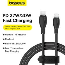 Кабель Baseus Pudding Series Fast Charging Data Cable Type-C to Lightning PD 20W 2m Чорний