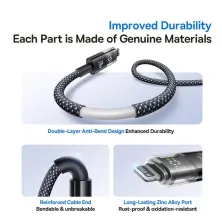 Кабель Baseus Display 2 Series Fast Charging Data Cable Type-C to Lightning PD 20W 1m Чорний